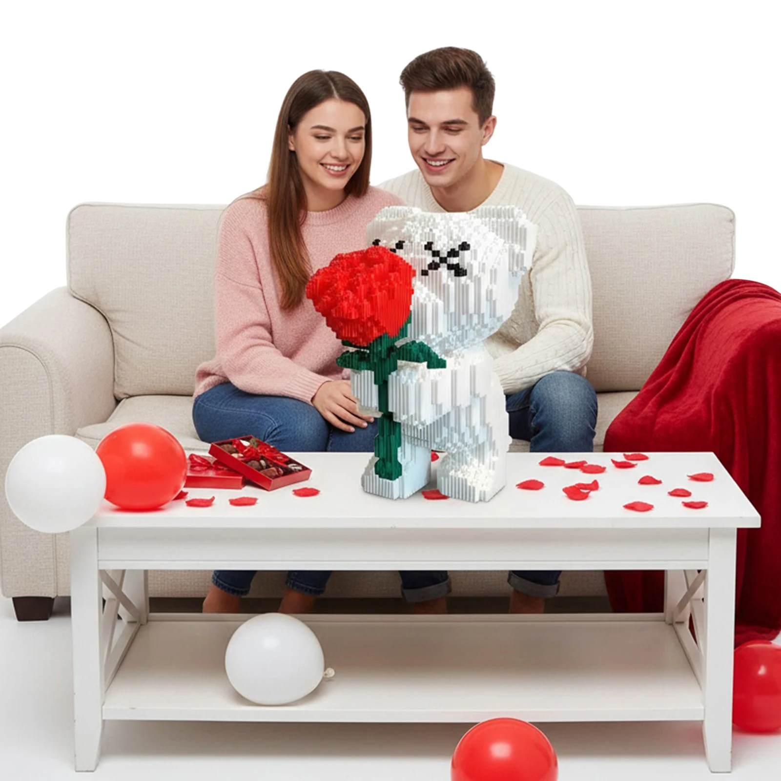 

Набор для сборки 3D-пазла «Медведь» с розой, коллекционный конструктор для взрослых