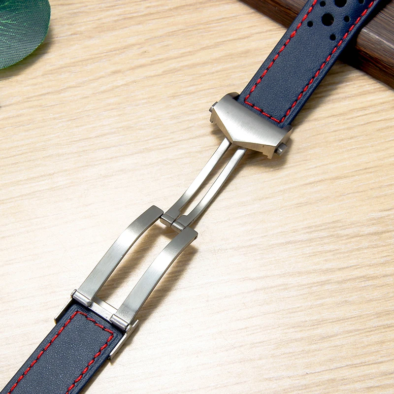 For Tag Heuer Carrera Heritage Monaco Series Leisure Gentleman's Soft Exquisite Breathable Sweatproof Cowhide Watch Strap 22mm