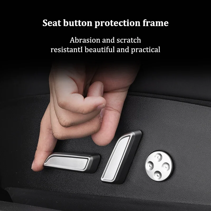 6 Pcs/set Car Seat Adjustment Button Cover Protector Decoration Trim Stickers for Tesla Model 3 Model Y 2016-2021 2022 2023