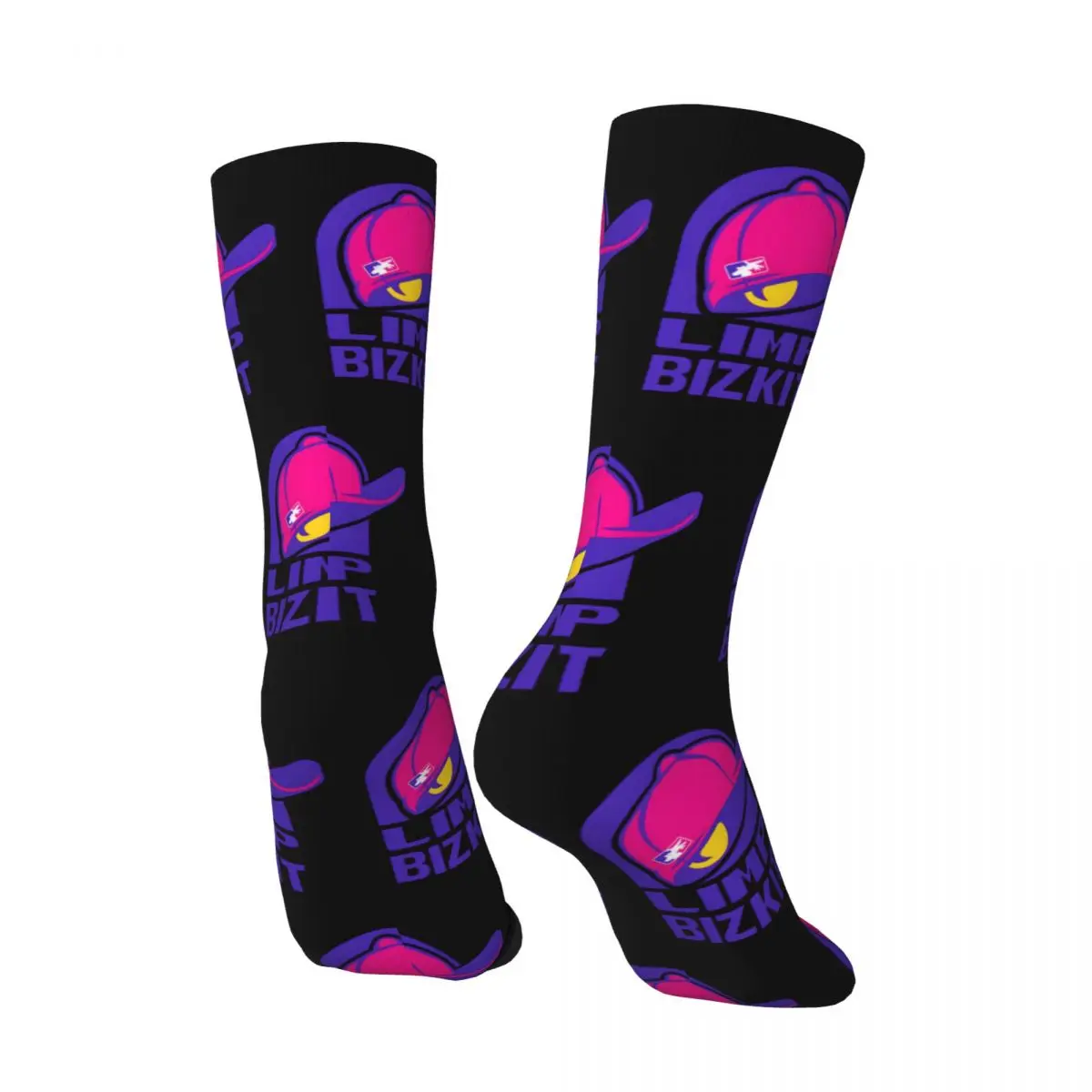 Crazy compression Cool Sock for Men Harajuku Limp Bizkit Seamless Pattern Crew Sock Casual