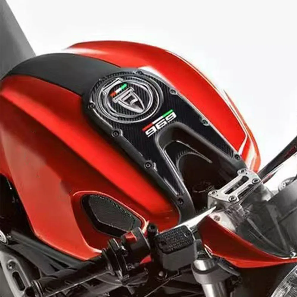 3D Motorcycle Tank Pad Protection Fuel Cap Comp3atible Case for Ducati MONSTER 696 796 1100 2008-2014 09 10 12 13 Carbon-look