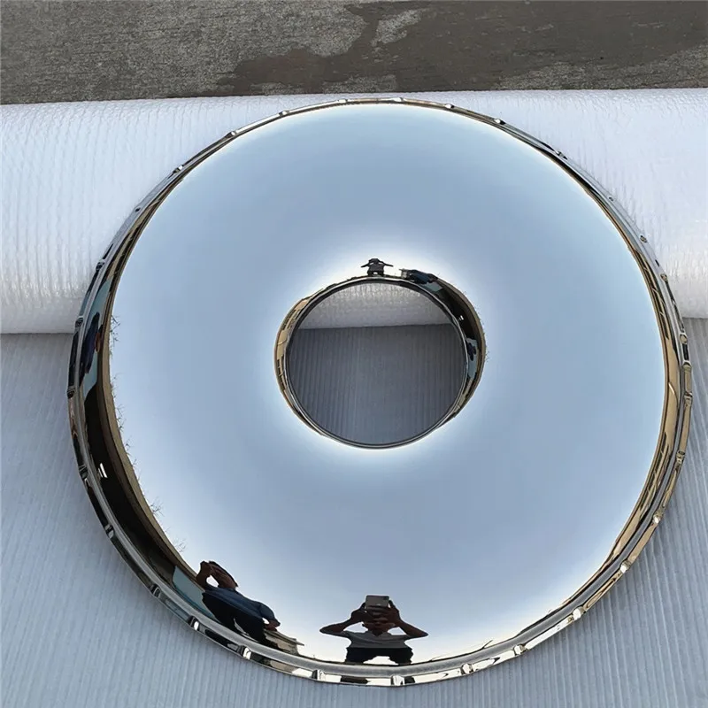Simple modern stainless steel donut wall decoration, indoor metal circular mirrored wall decoration, 60/90cm wall decoration