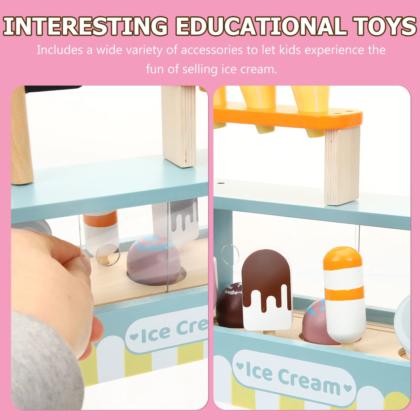 مجموعة واحدة من لعب متجر الآيس كريم للأطفال، لعبة آيس كريم تعليمية ممتعة وإبداع الذاكرة هدية عيد ميلاد