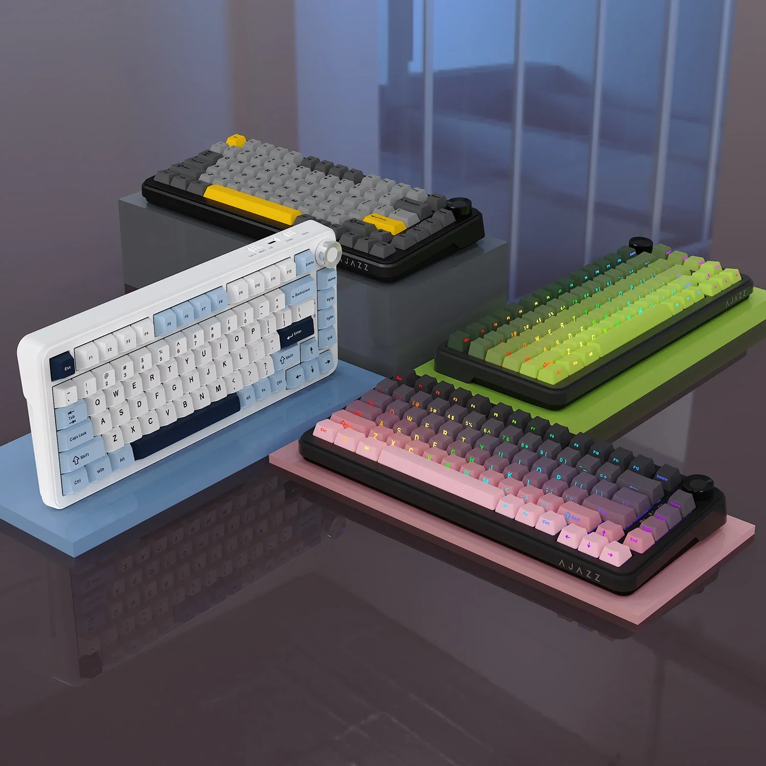 AJAZZ AK820 MAX PLUS Gaming Mechanical Keyboard Wireless Bluetooth 2.4G Receiver Backlit RGB For Gaming Office