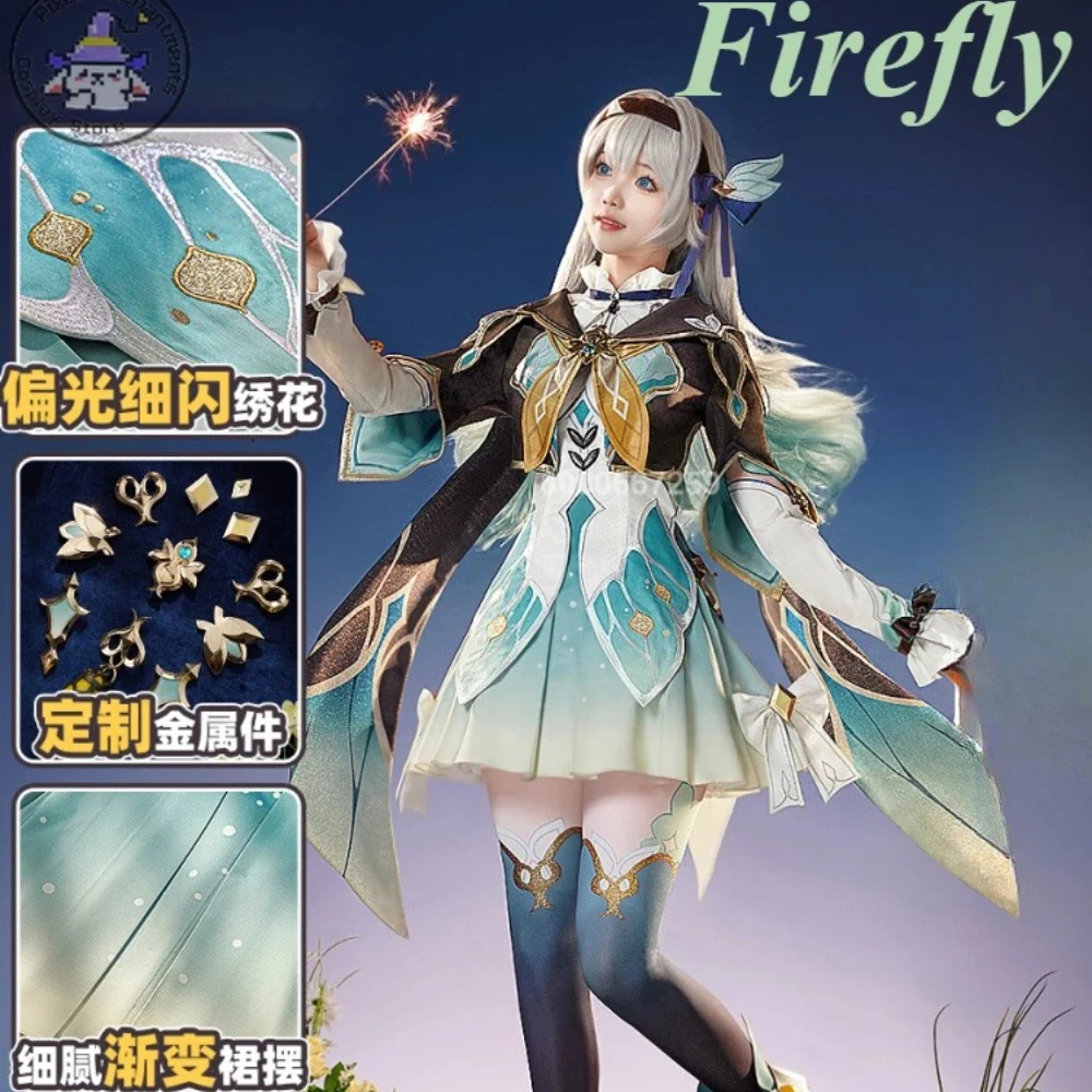 

Honkai: Star Rail Game Firefly Cosplay Costume Women's Elegant Cute Dress Christmas Halloween Carnival Party Role Play Outfit