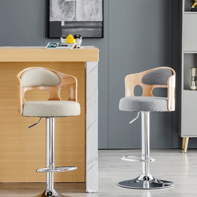 

Минималистичный барный стул для дома, регулируемый по высоте, с откидной спинкой, поворотный, прочный