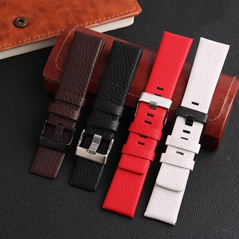 Large size Cowhide watch strap for Flyke FK030 Big dial Watchband FK036 FK038 Diesel DZ4318 men\'s Wristband 26mm 28mm 30mm 32mm