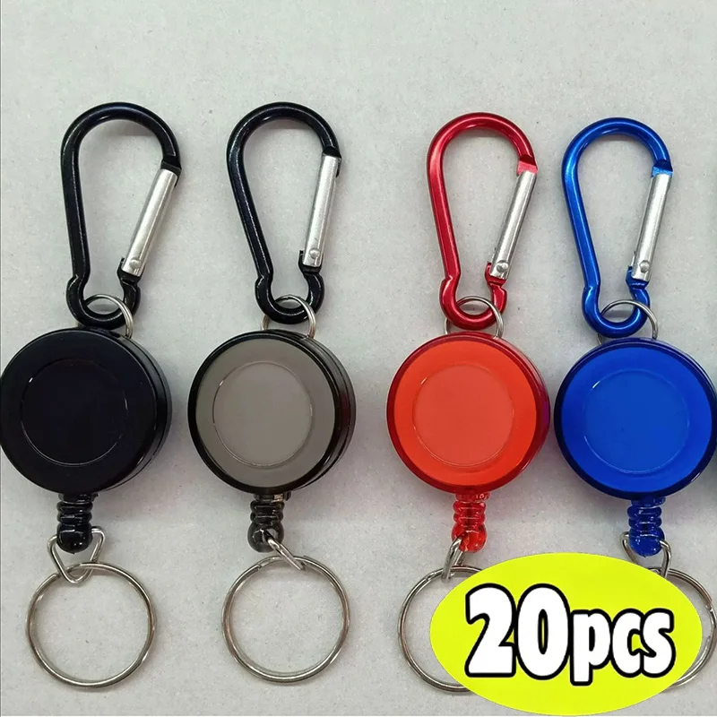 Colorful Hanging Buckle for Outdoor Mountaineering Retractable Circular Plastic Chest Badge Work Badge with Easy Pull Buckle