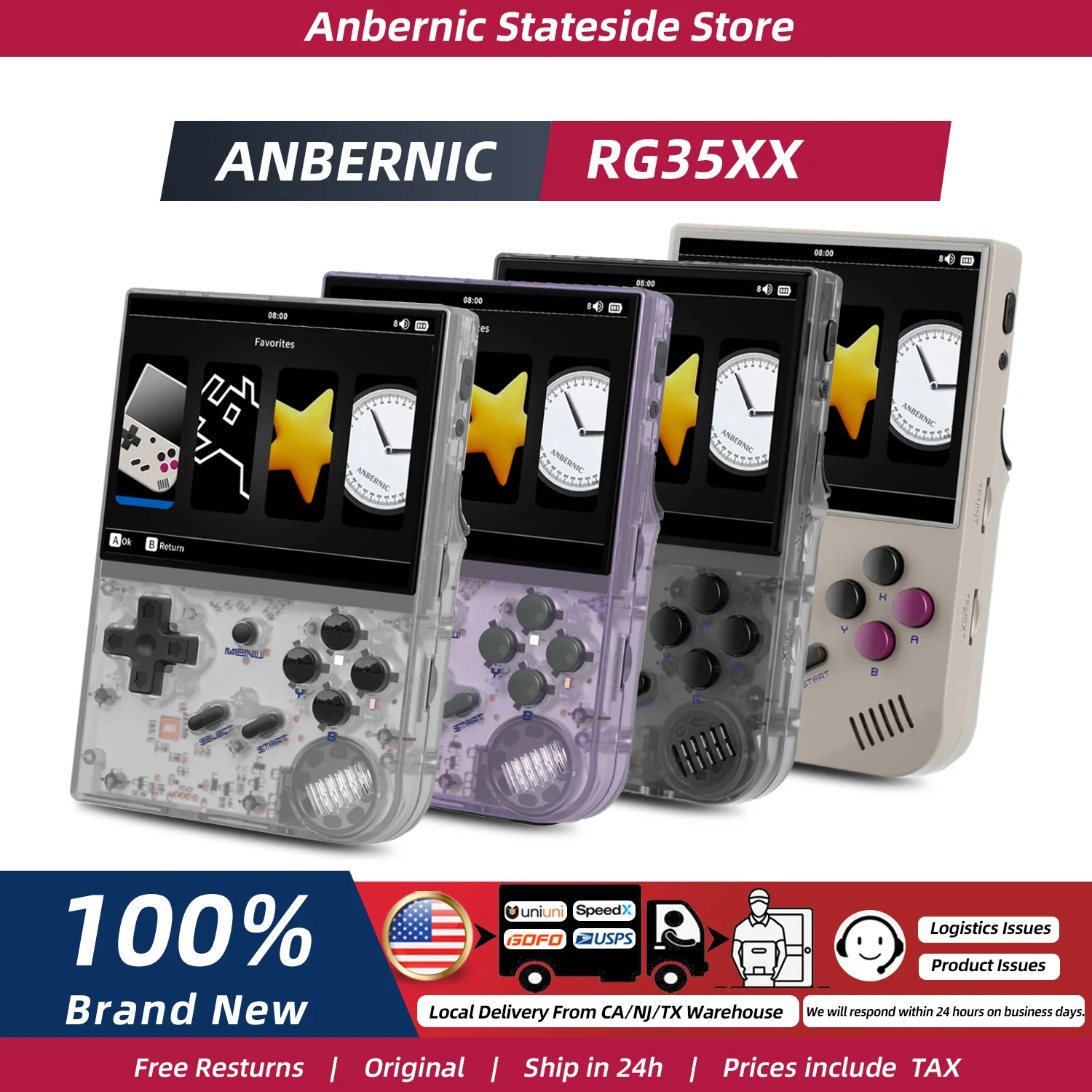 ANBERNIC RG35XX Handheld Game Console Linux System 3.5'' IPS Screen Streaming HD-Output Retro Portable Video Player Gift For Kid