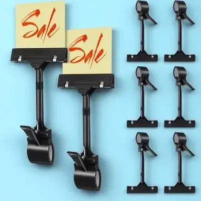 

10 Pcs Adjustable PP Label Holder Advertising Display Clips Price Tags Sign Holders for Supermarkets Retail Stores Office Use
