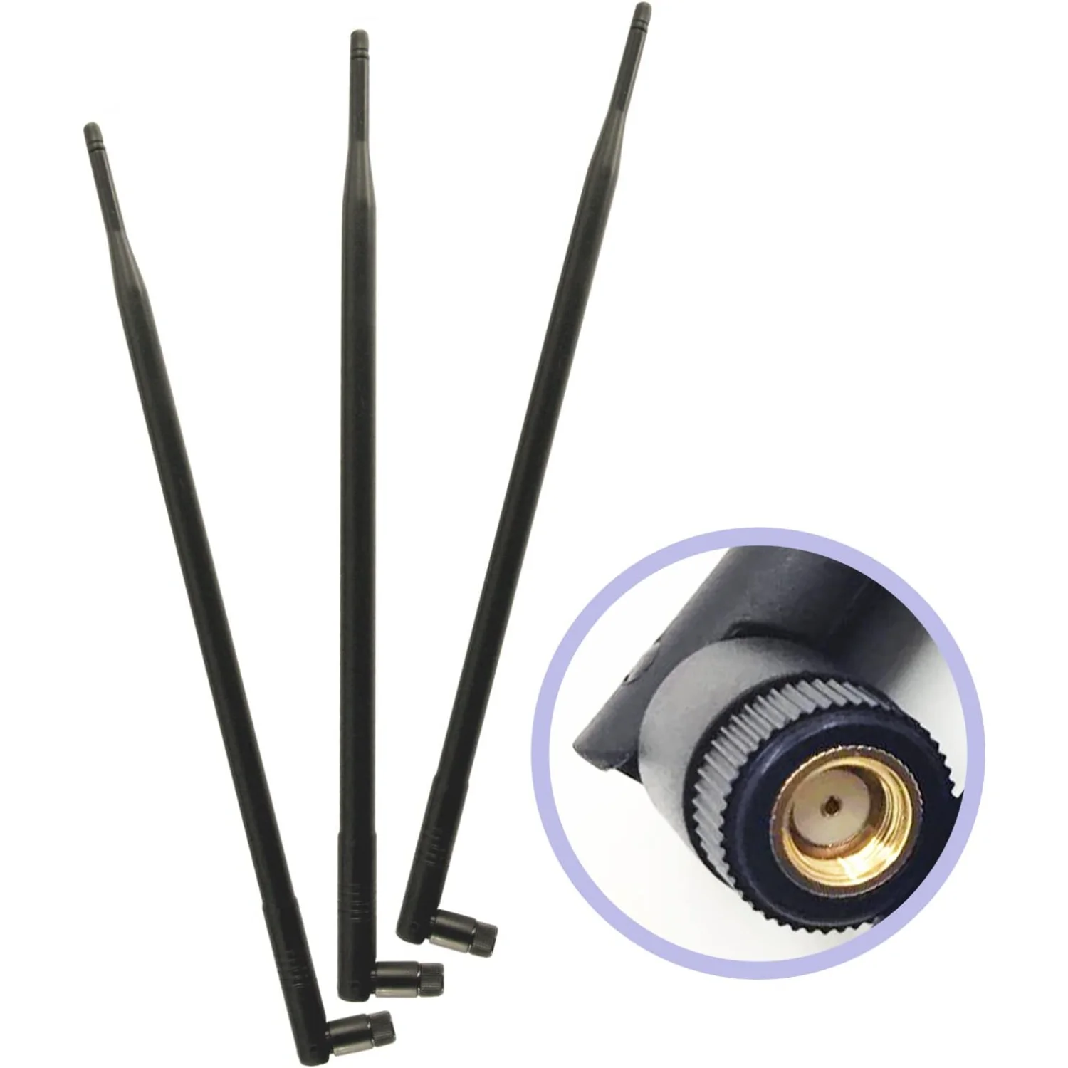 

3 WiFi 9dBi Dual Band Omni Directional Antenna 2.4Ghz/5Ghz with RP-SMA Male Connector for Wireless Wi-Fi Router and Network Devi