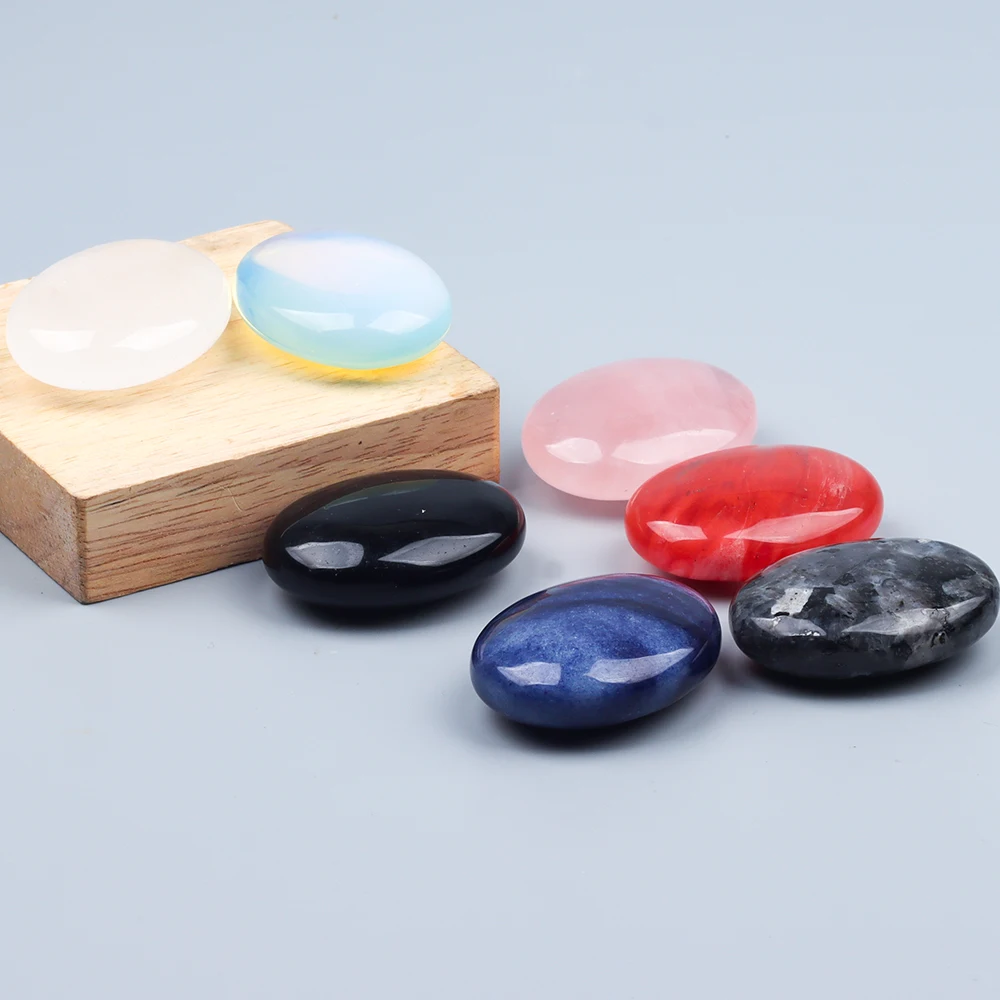 1Pcs Palm Stone SPA Massage Crystal Jade Worry Stone Hand Massager Gemstone Chakra Energy Stone Healing Feng Shui Home Decor