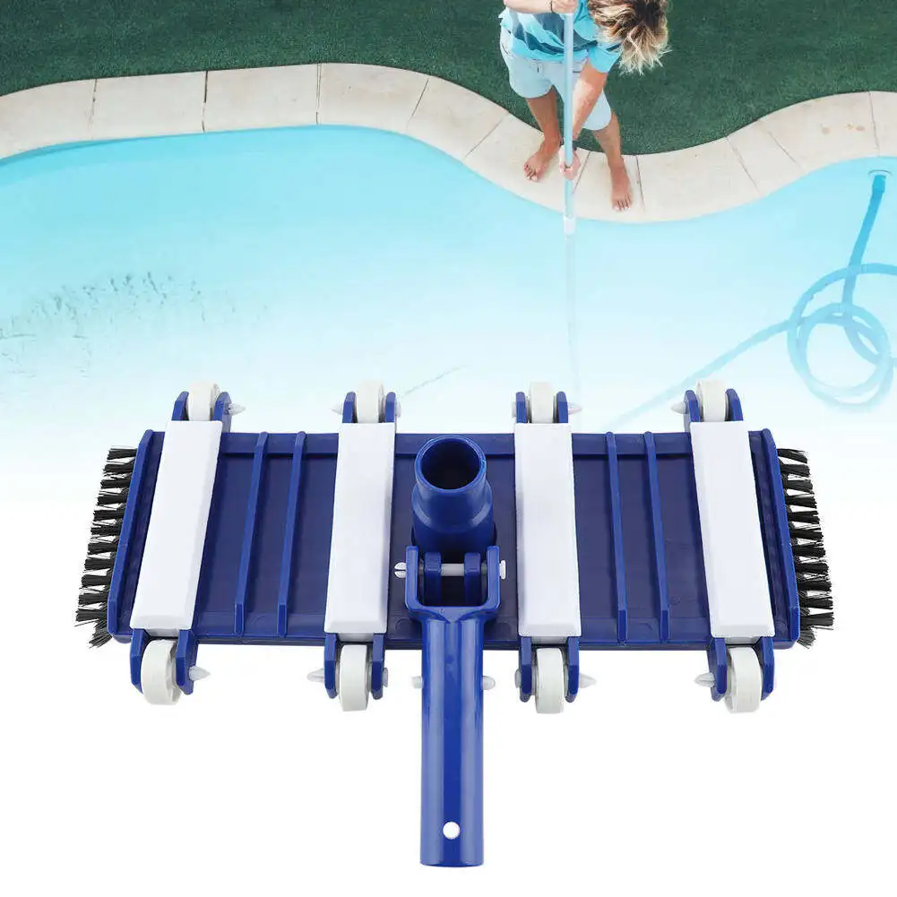

Swimming Pool Vacuum Head with Brush Suction Wheel Suction Head Cleaning Tool 14inch Pond Spa Sewage(only the head without pole)