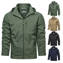 Chaqueta impermeable de primavera para hombre, cazadora de talla grande, abrigo para la lluvia, chaquetas tácticas transpirables para pescar y acampar, ropa masculina