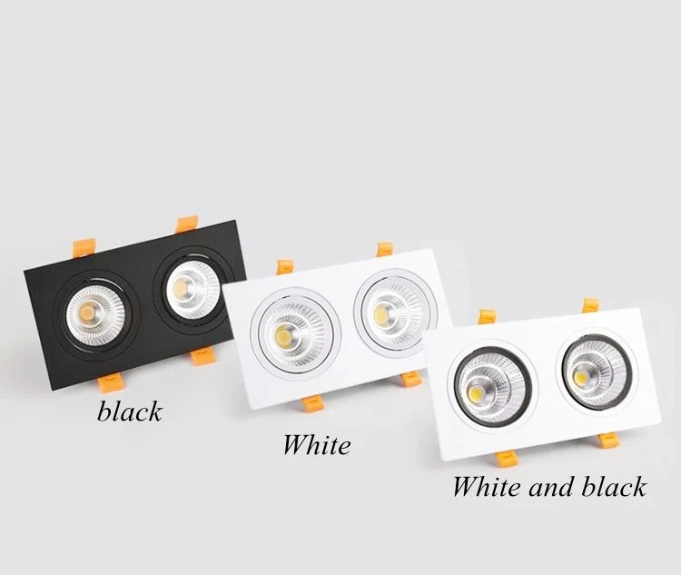 Wpuszczana podwójna ściemnialna lampa LED typu Downlight COB 7w 12w 15W Dekoracja punktowa Lampa sufitowa AC 220V Panel LED Światła punktowe Kuchnia