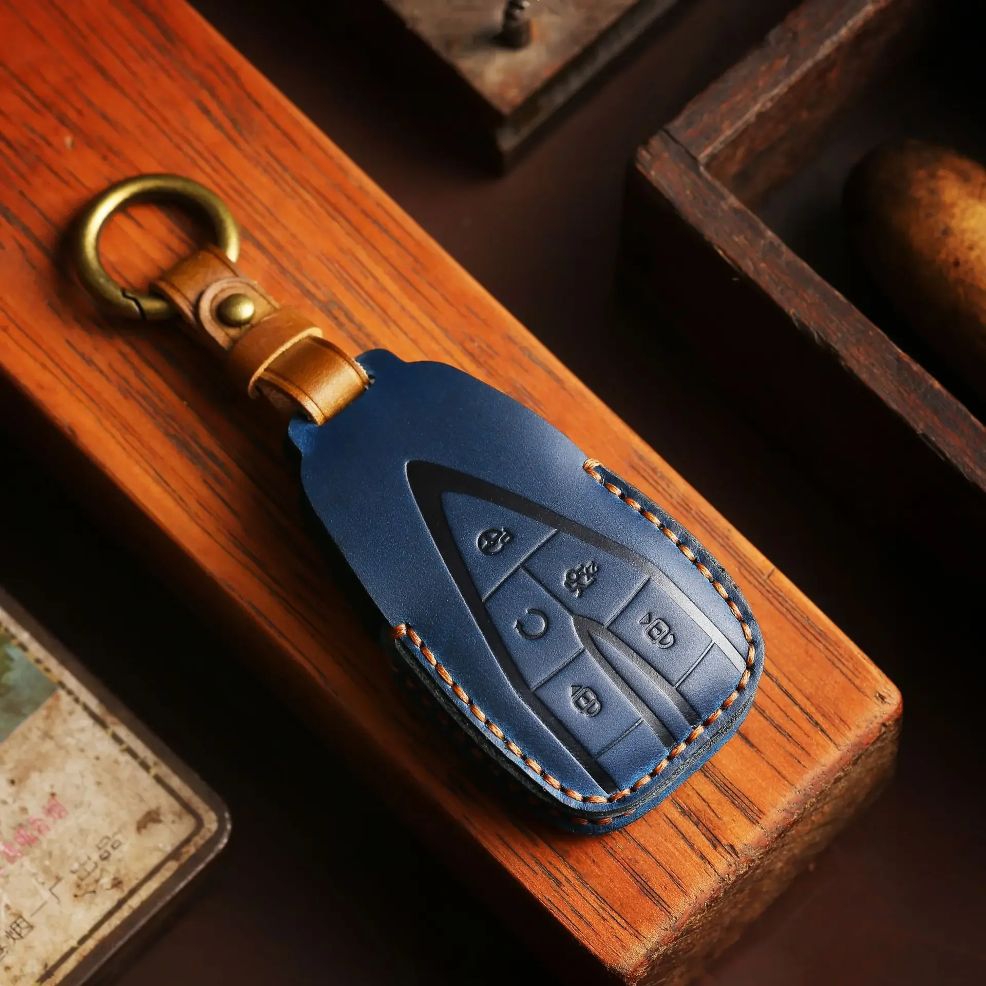 

Leather cover protector shell for Changan CS35 PLUS Cs35 Plus CS55 PLUS CS75PLUS Remote Car Key Case Holder Keychain Accessories