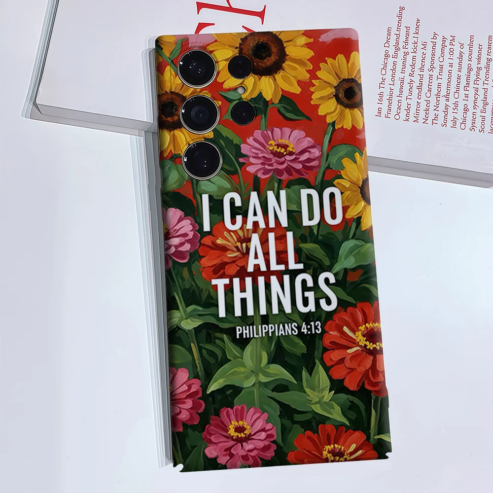 Sunflower Scripture Phone Case for Samsung Galaxy S26 S25 S24 S23 Ultra Plus Luxury Double-layer anti-fall Back Cover