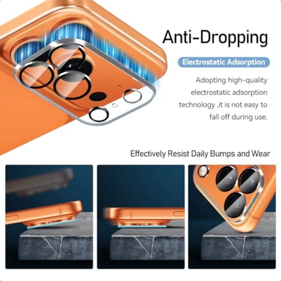 4 sztuki folii ochronnych na obiektyw aparatu do iPhone'a 17 Pro Max 6.9'' Folia ochronna ze szkła hartowanego [Kompatybilna z etui][Nowa wersja] do iPhone'a