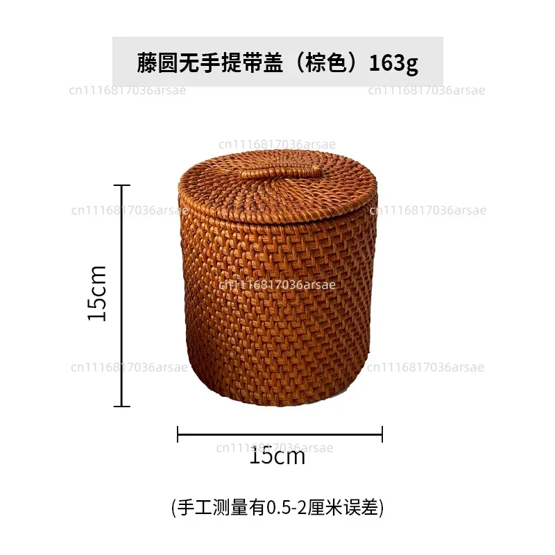 Handmade Rattan Storage Basket - Round Storage Basket , Snacks And Blankets,Tabletop Home Ornament
