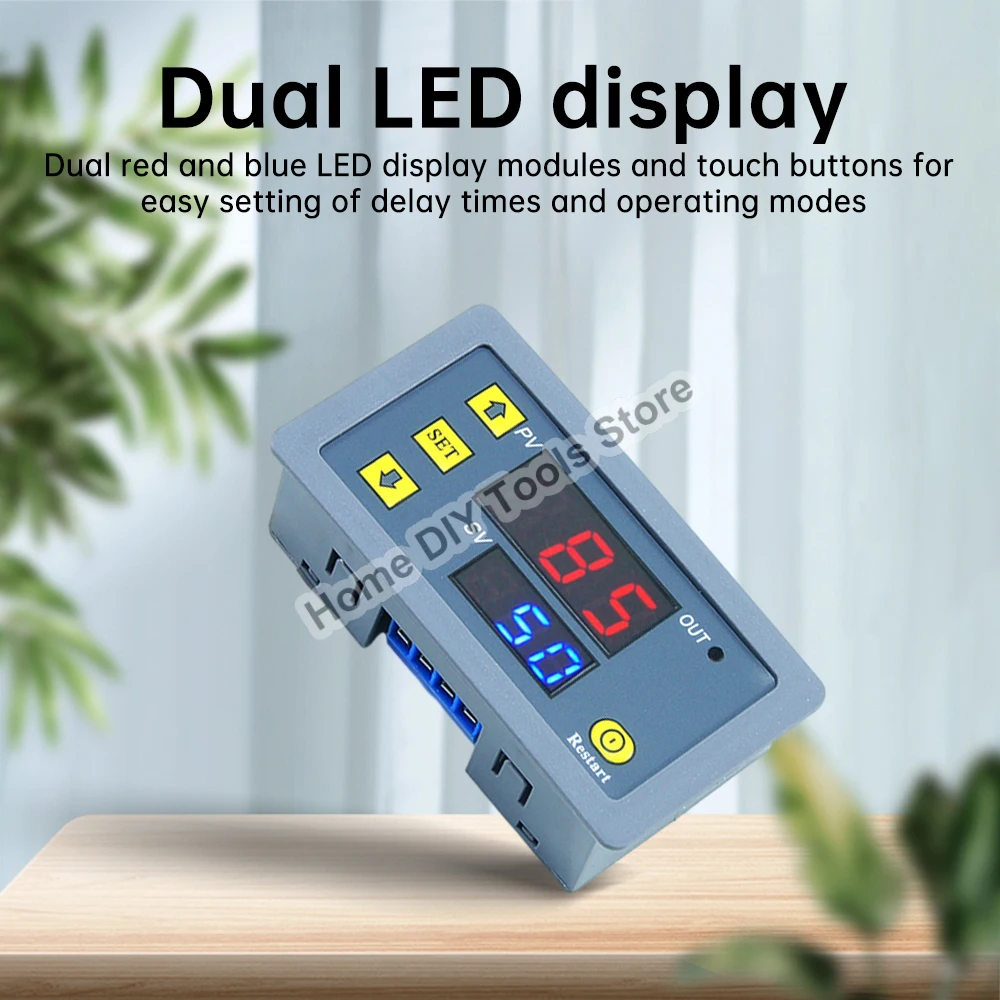 T3230 AC110-220V DC12/24V Digital Time Delay Relay Dual LED Cycle Timer Control Switch Adjustable Timing Relay