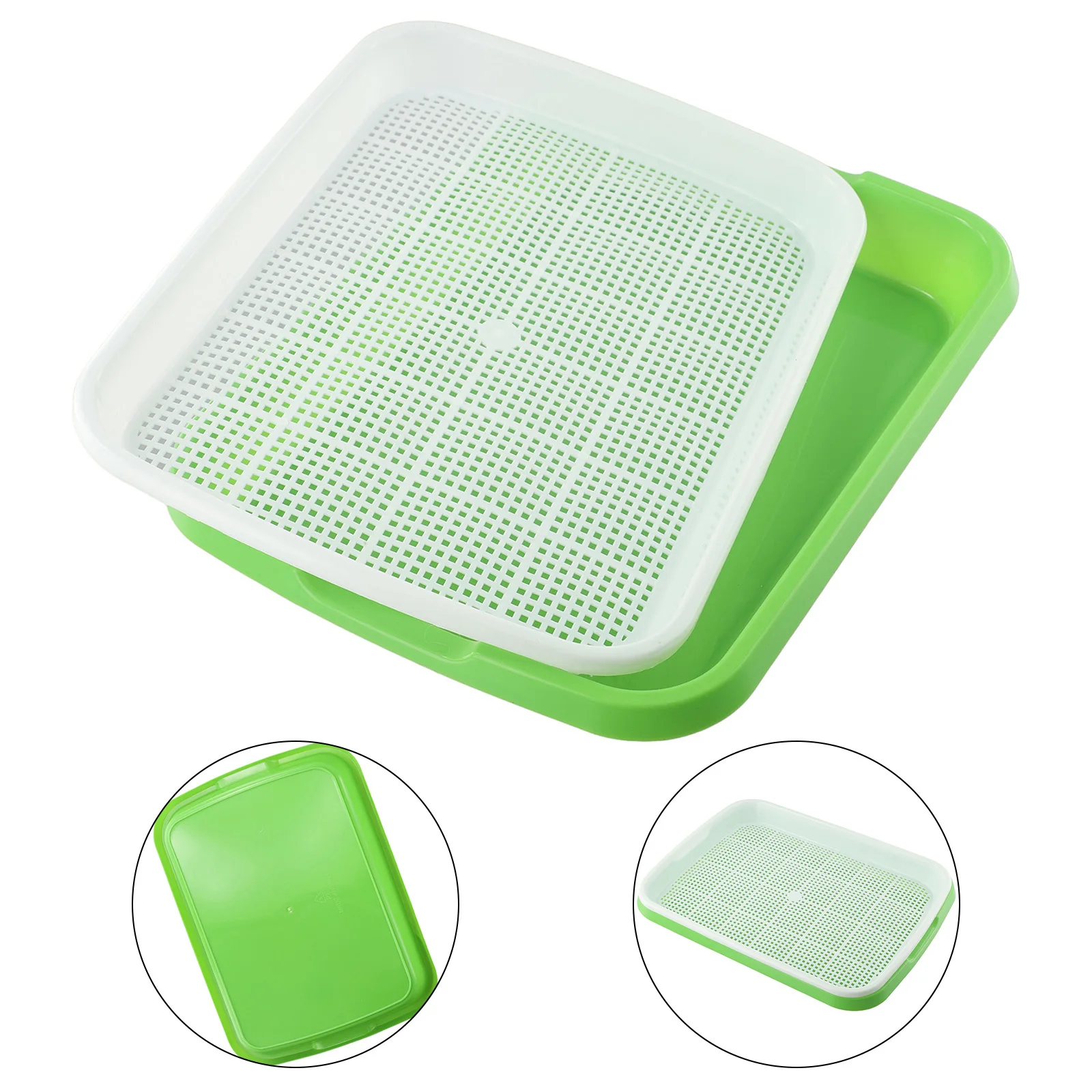 

Microgreens Hydroponic Sprouting Tray For Sprouts-Vegetable Beans Cat Grass Germination Nursery Pot 33cmx26cmx5cm Garden Tools