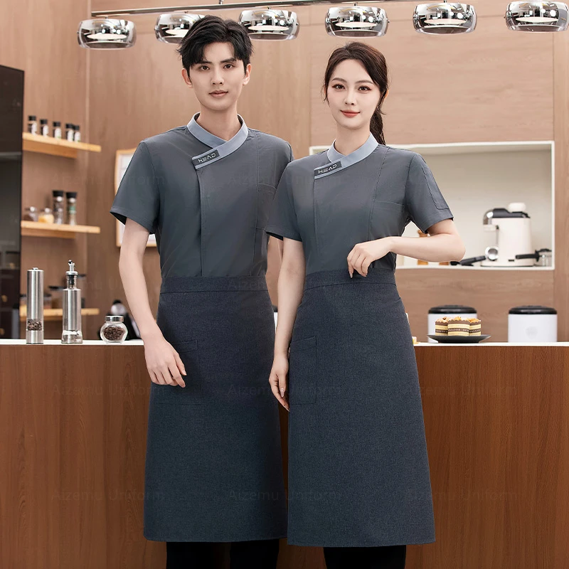 通気性シェフ制服メッシュキッチン調理衣装ピッツァイオーロトップレストランコックジャケットベーカリーカフェウェイターウェイトレス作業コート