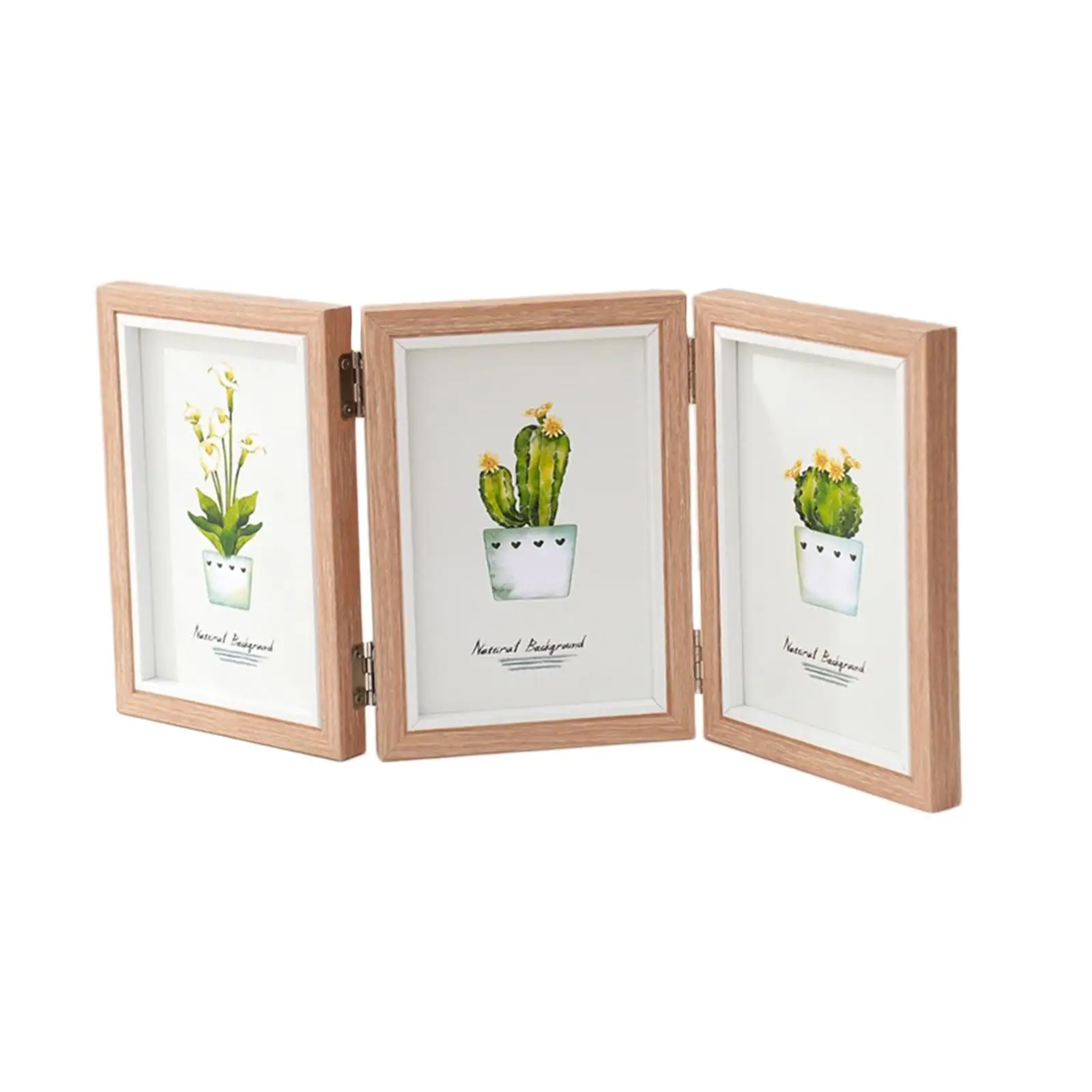 Wooden Folding Frame Photo Collage Display Stand
