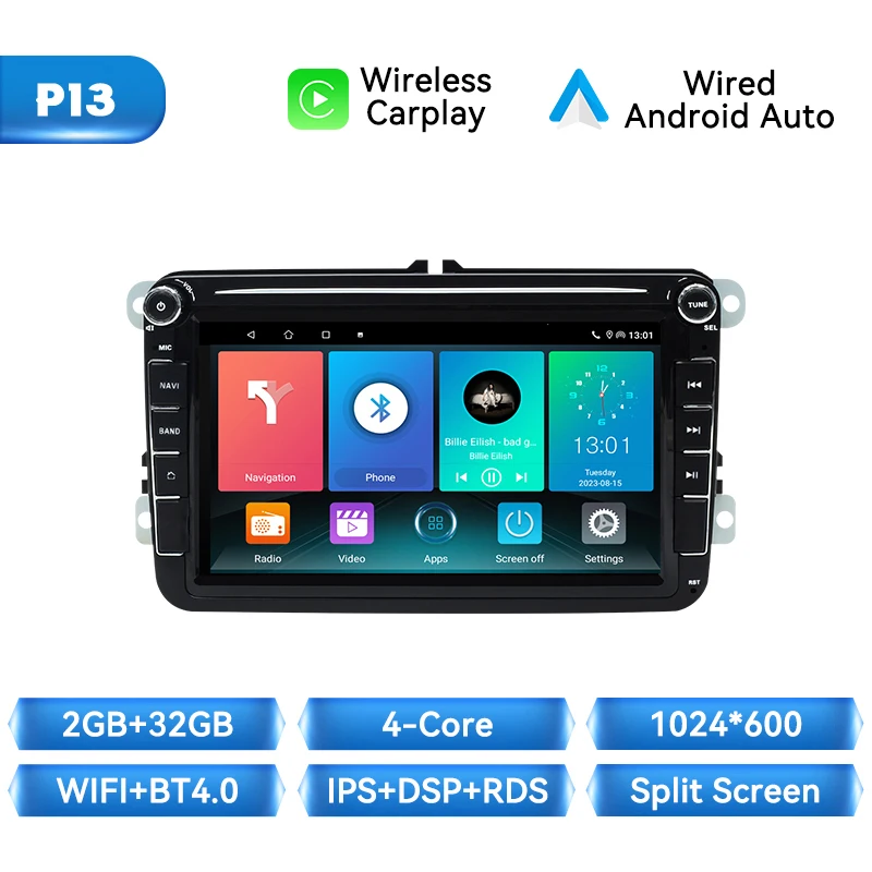 Auto Radiospeler voor VW/Volkswagen/Golf/Passat/b7/b6/Skoda/Seat/Octavia/Polo/Tiguan Android Draadloze Carplay 4G Wifi DSP Stereo