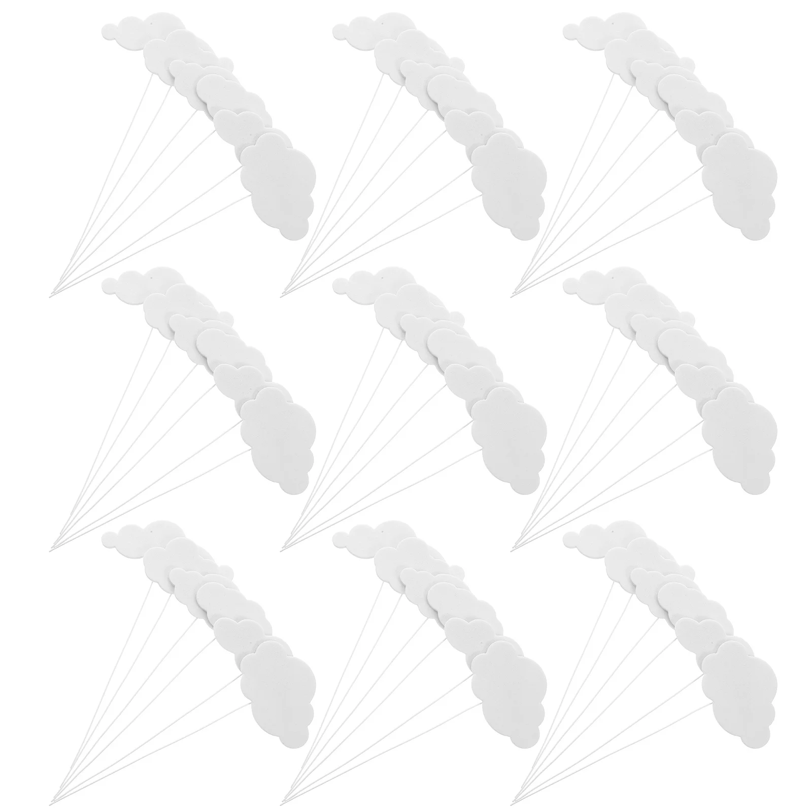 

300Pcs Cloud Cake Toppers Lightweight Wire Design Ideal for Birthday Shower White Cloud Cupcake Toppers