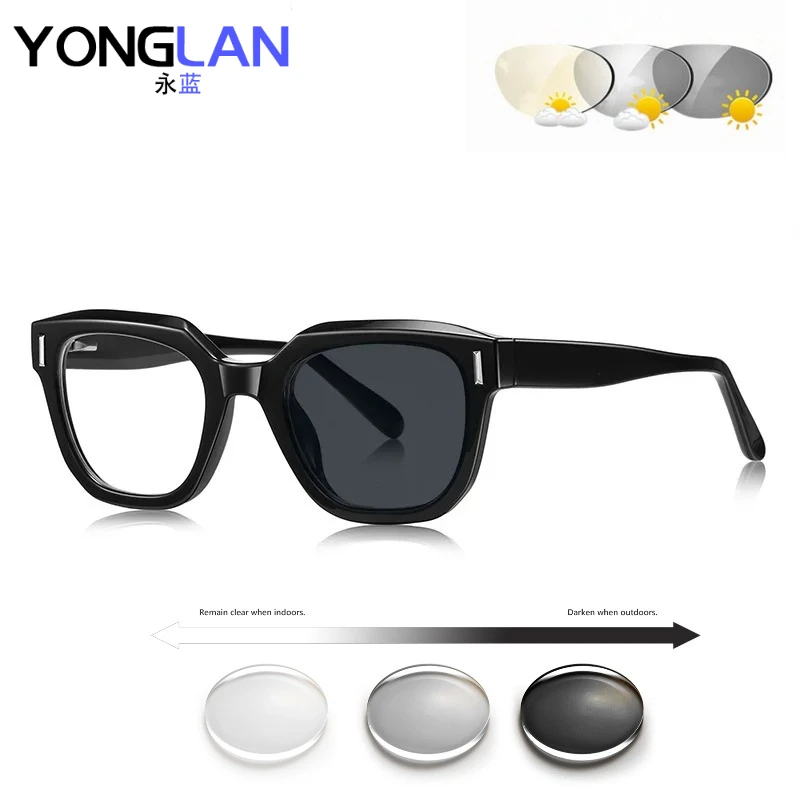 

2026 New Design Men's Anti Blue Light Reading Glasses Women TR90 Acetate Optical Frame Photochromic Readers +1.50 1.75 2.0