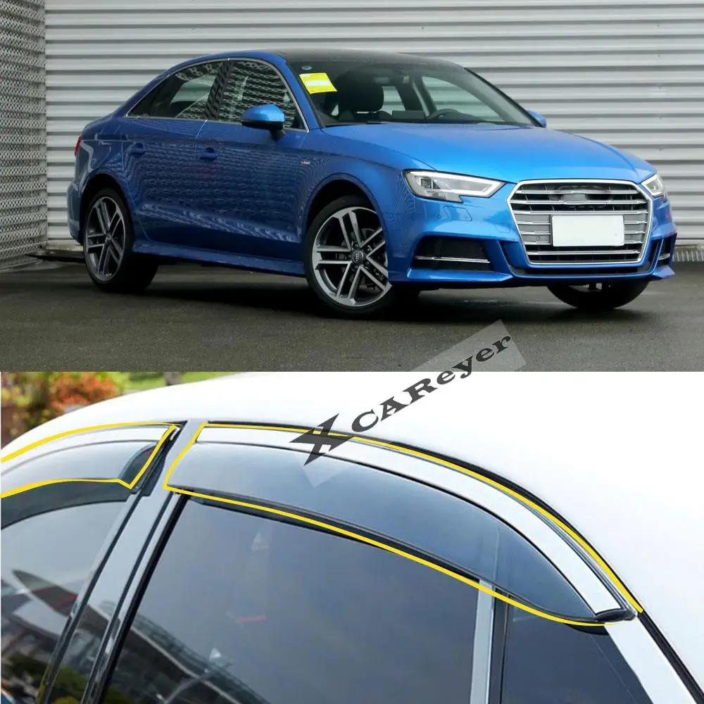 For AUDI A3 Limousine 2017 2018 2019 2020 2021 Car Body Styling Sticker Plastic Window Glass Wind Visor Rain/Sun Guard Vent Part