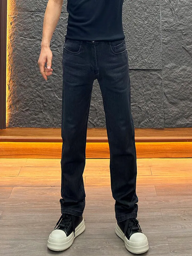 

Casual Bla Straight Leg Jeans Men's Faionable Loose Fit Jeans Waed Splicing 2026 New Sle Urban Faion Denim Pants