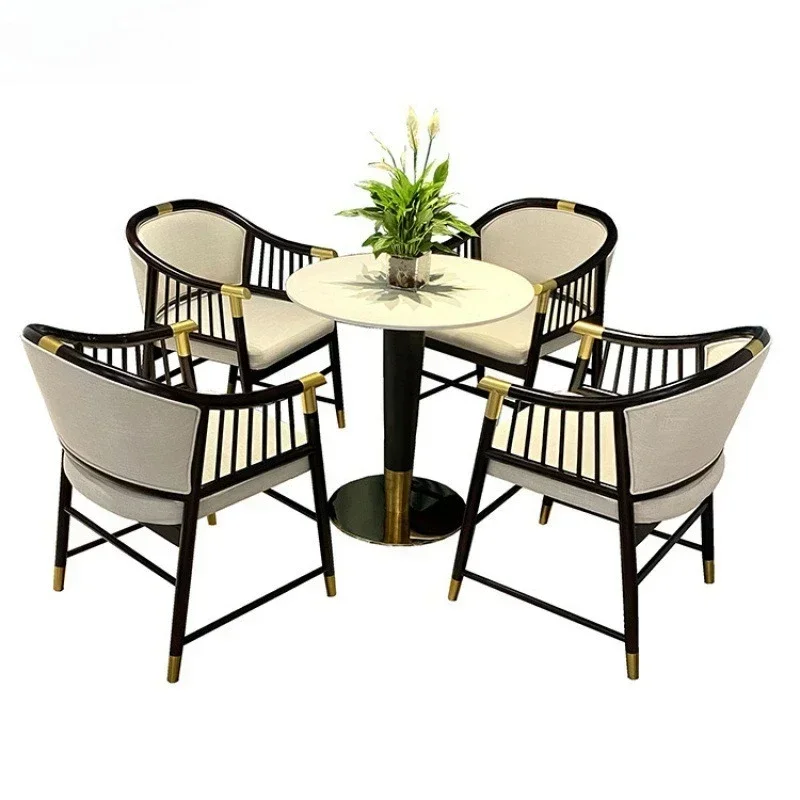 Chinese Xuanbo Solid Wood Sofa Chair Hotel Clubhouse Sales Department Leisure Reception Negotiation Table and Chair