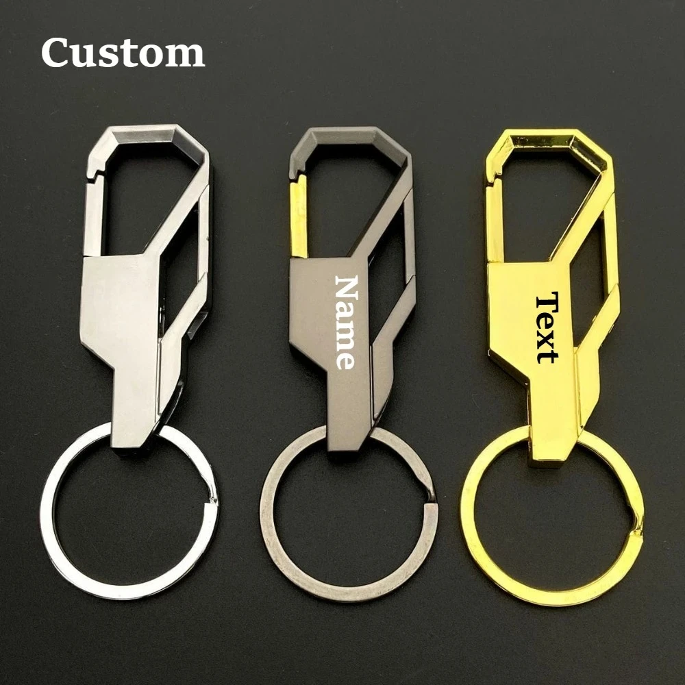 

Customized Men Car Motorcycle Metal Keychain Personalized Creative Event Gift Buckle Keyring Engraved Laser Logo DIY Gift