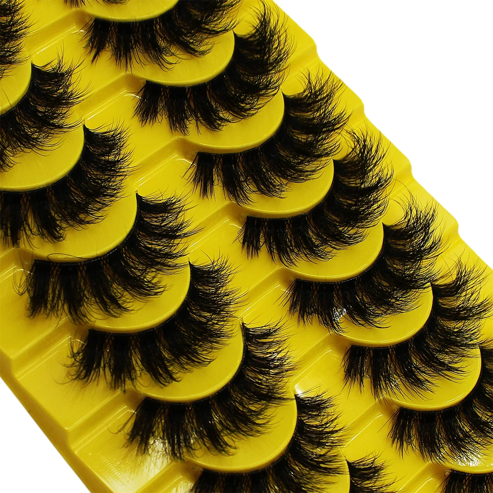 10 Pairs 3D Fluffy False Eyelashes Transparent Band Thick Dramatic Lashes Reusable Natural Volume Fake Eyelashes For Eye Makeup