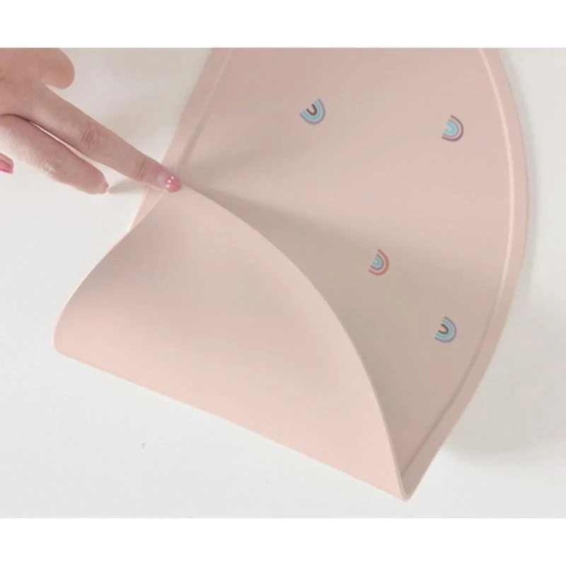 J15U Foldable Silicone Placemats for Baby Toddler Washable Heat Insulation Table Mat