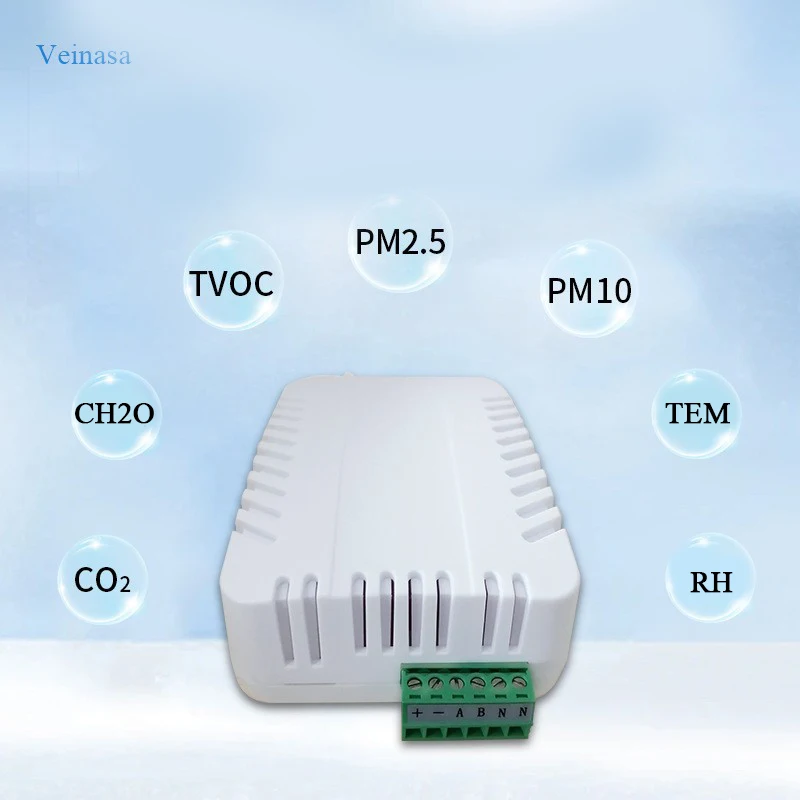

2026 IAQS007C High Accuracy All-in-one Air Quality Monitor for CO2 Formaldehyde PM2.5/PM10 Particulate Matter Temperature Humidi