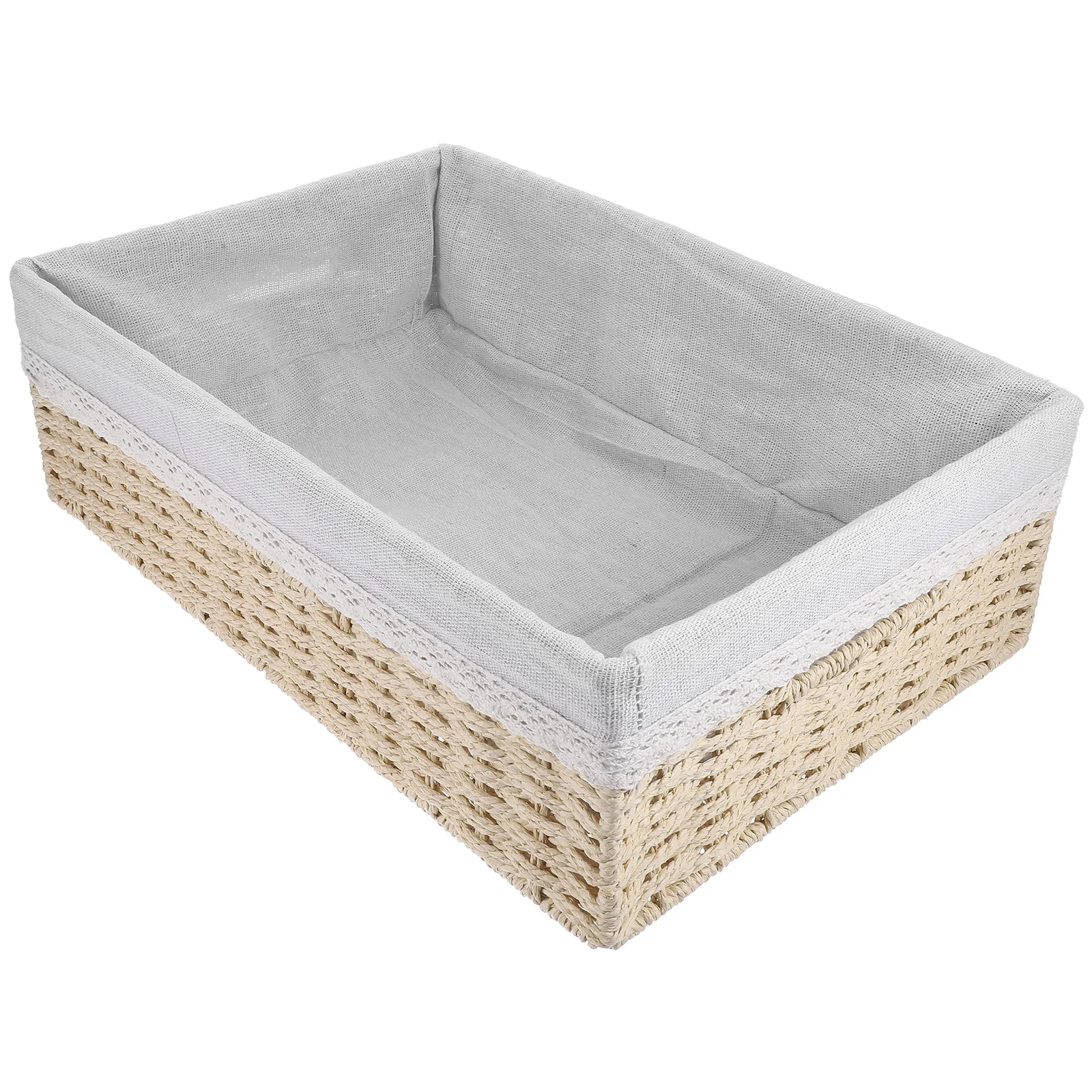

Hand-Woven Multi-Functional Household Organizer Snacks Cosmetics Fruits Desktop Decor Simple Design Sturdy Woven Container Plant