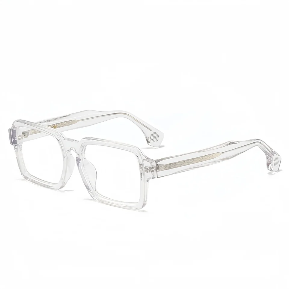 

2025 Men's Retro Square Large Frame Glasses Frame Casual Fashion Personalized Reading Myopia Anti Blue Light Transparent Glasses