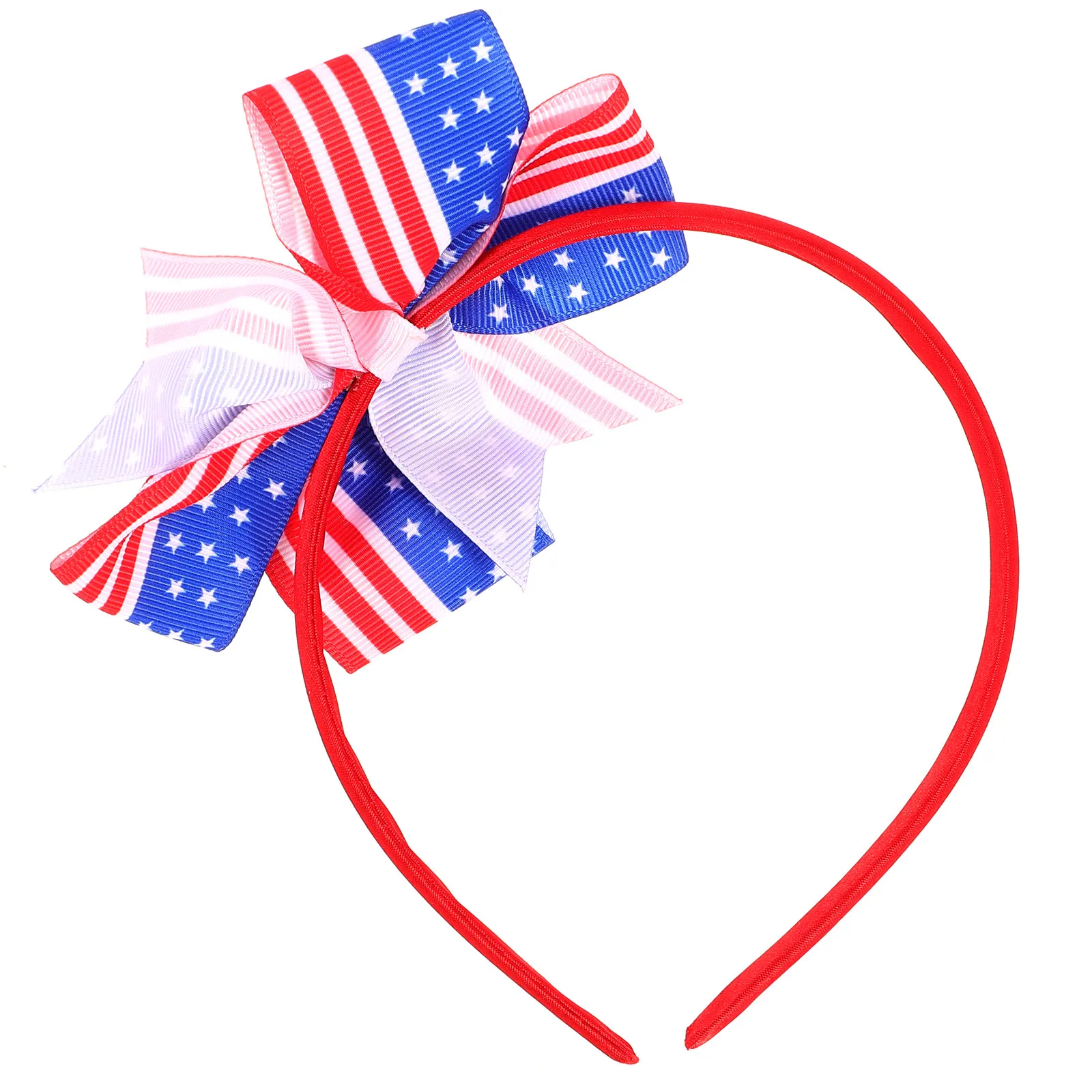 

Kids Patriotic Hairpin with Exquisite Bowknot Striped Design Sweet Adorable Hair Clip for Independence Day 4Th July National
