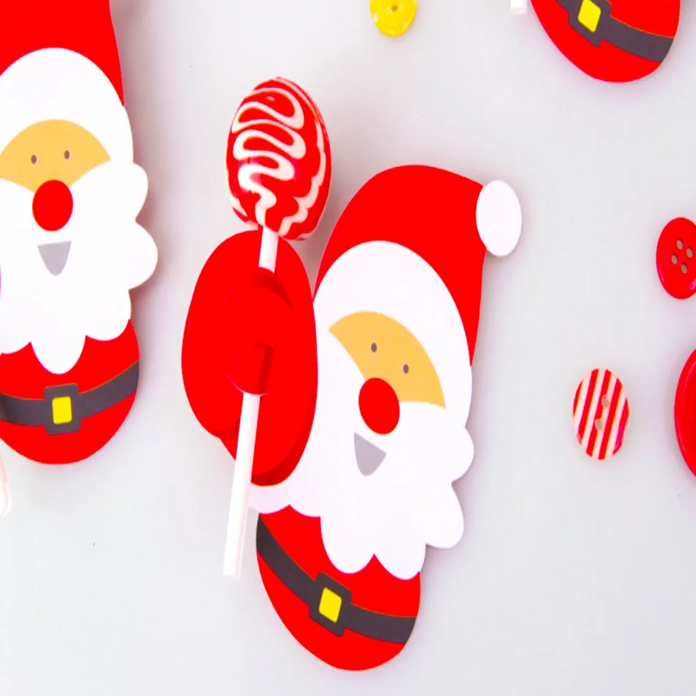 Navidad 25pcs Paper Card Lollipop Holders Modern Styles Birthday Loaf Candy Wraping Party Snowman Christmas Orment New Year Tool