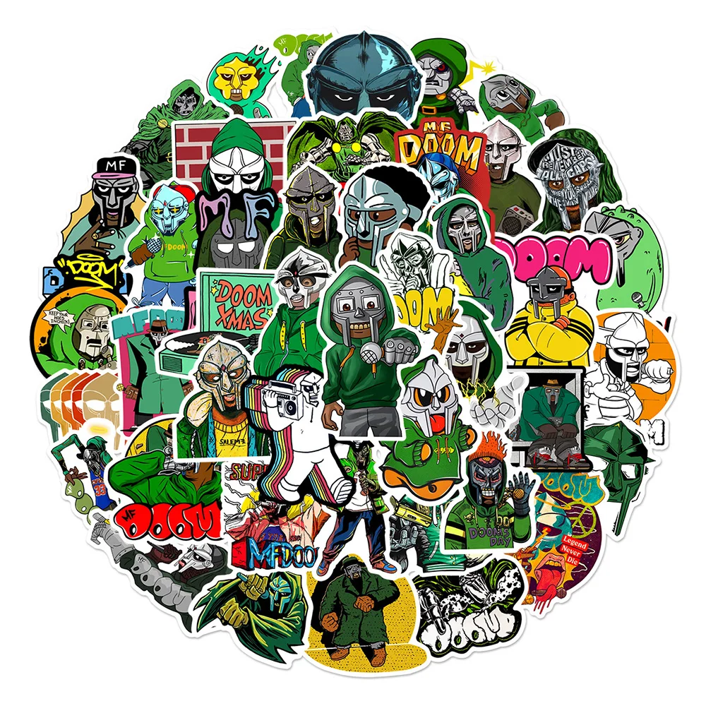 10/30/50PCS Legendary Rapper MF DOOM Stickers Decal DIY Graffiti Phone Guitar Suitcase Laptop Cool Sticker for Kids Teenager Toy