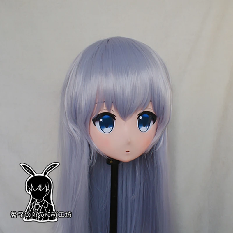 (RB6506) qualité fait à la main femme résine Cosplay japonais jeu de rôle Anime Kafuu Chino Kigurumi Crossdress poupée transgenre masque