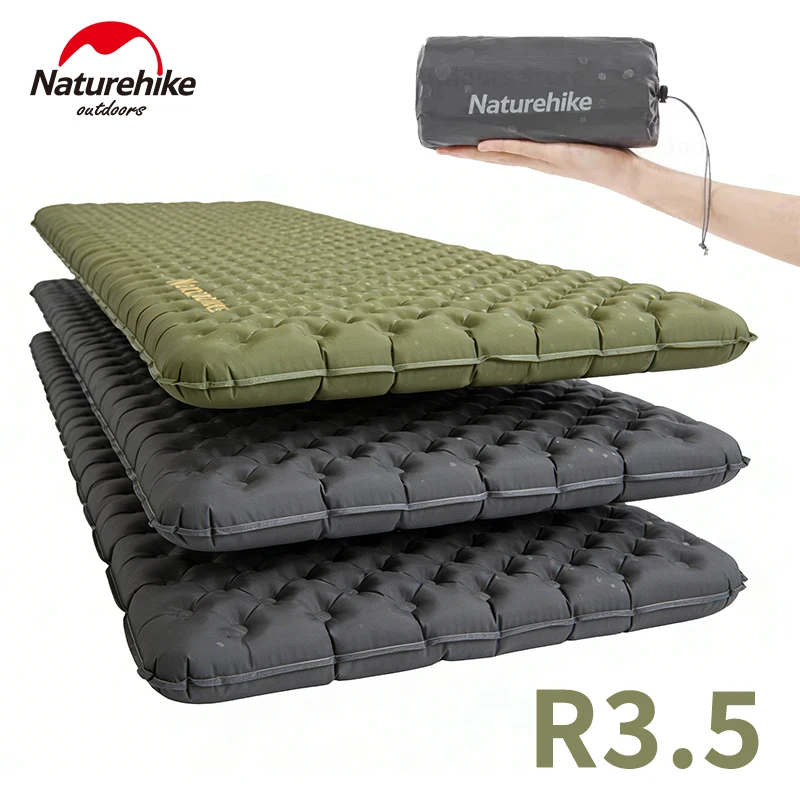 Naturehike R3.5 Aufblasbare Isomatte 20D Nylon TPU Ultraleichte Winter-Warmhaltematte für Outdoor-Wandern, Camping, Reisen, verdickte, wasserdichte, isolierte Luftmatratze, tragbare