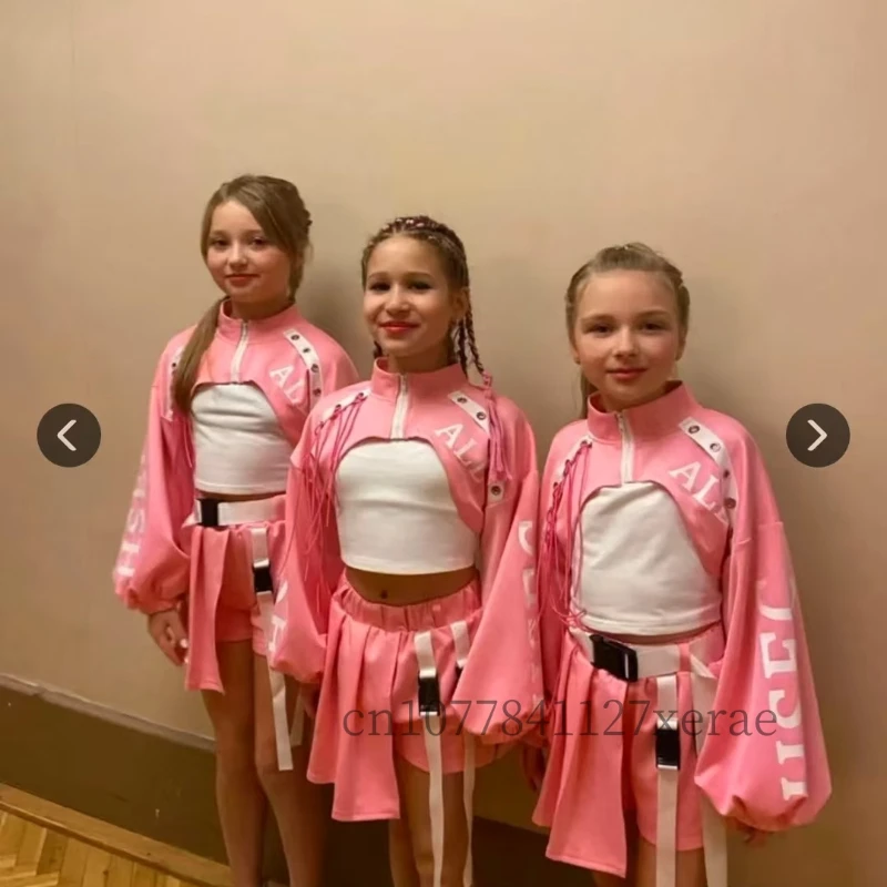 Girls' Hip-hop and Street Dance Costumes, Jazz Dance Girls' Fashionable Model Stage Runway Performance Costumes