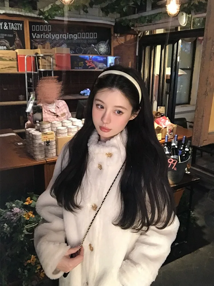 

Теплое пальто из мягкой шерсти с мехом ягненка для женщин, осеннее, прямого кроя, средней длины, с воротником-стойкой, нежное, с длинными рукавами