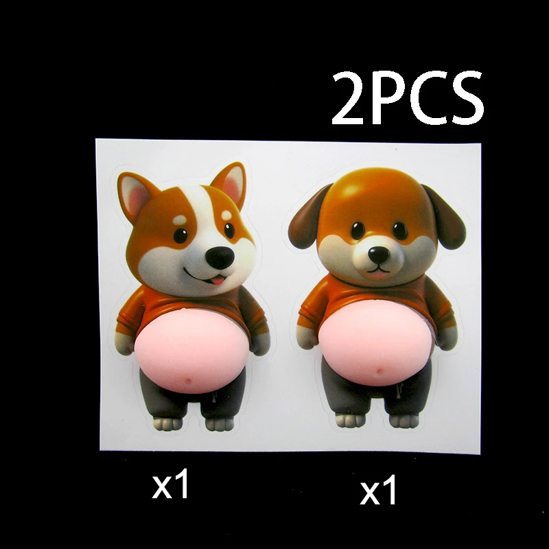 Niedlicher Shiba Inu Silikon-Bauch-Türstopper, selbstklebender Aufkleber-Türstopper, Anti-Kollisions-Aufkleber für den Schutz von Haus- und Autotüren.