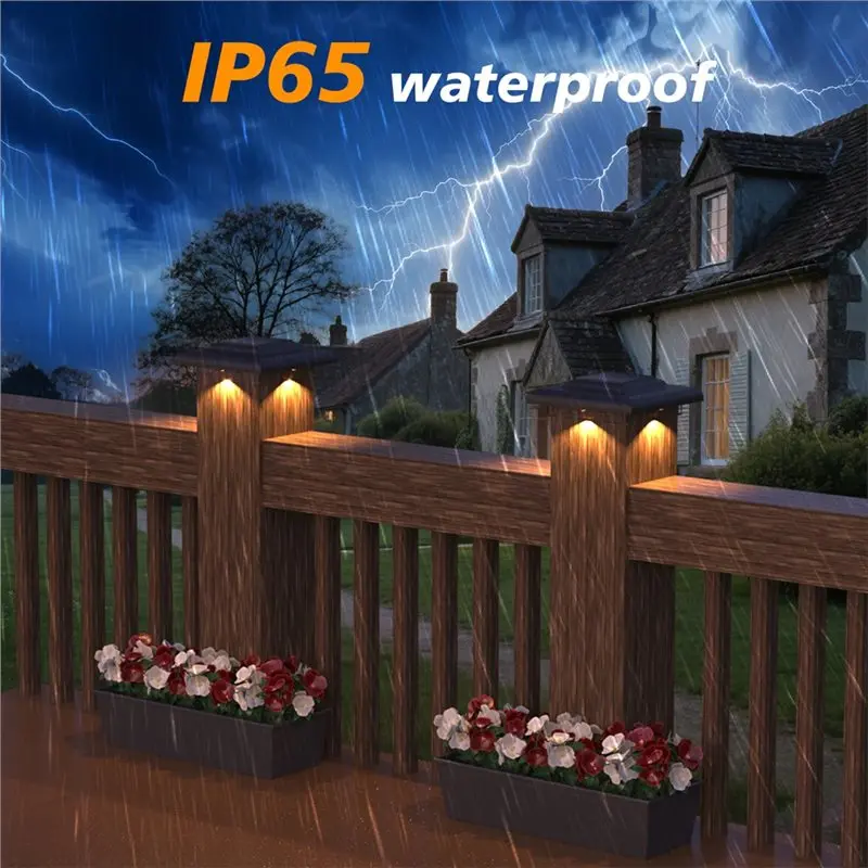 【HAPPY】Solar Light Fence IP65 Waterproof Outdoor Lamp For Garden Decoration, Wall Gate Courtyard Cottage Lighting