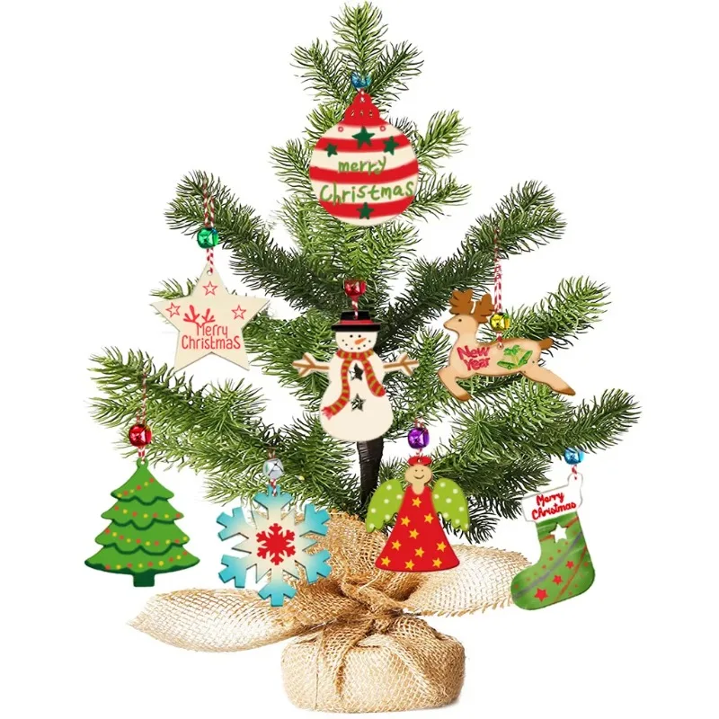 

*DIY Christmas Wooden Rustic Ornaments Wooden Cutouts Christmas Tree Hanging Ornaments for Christmas Decorations