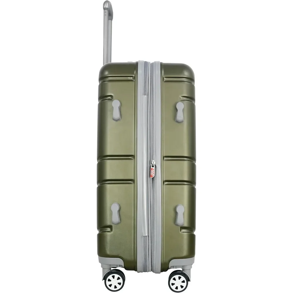Lightweight 22 Inch Expandable Hardside Spinner Luggage with Lock, Carry-On Suitcase for Travel, USA Denmark Design